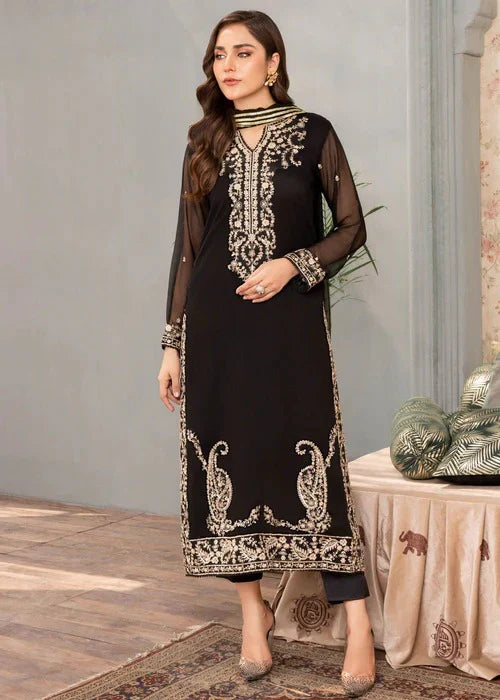 Noir Zari Longline 3-Piece