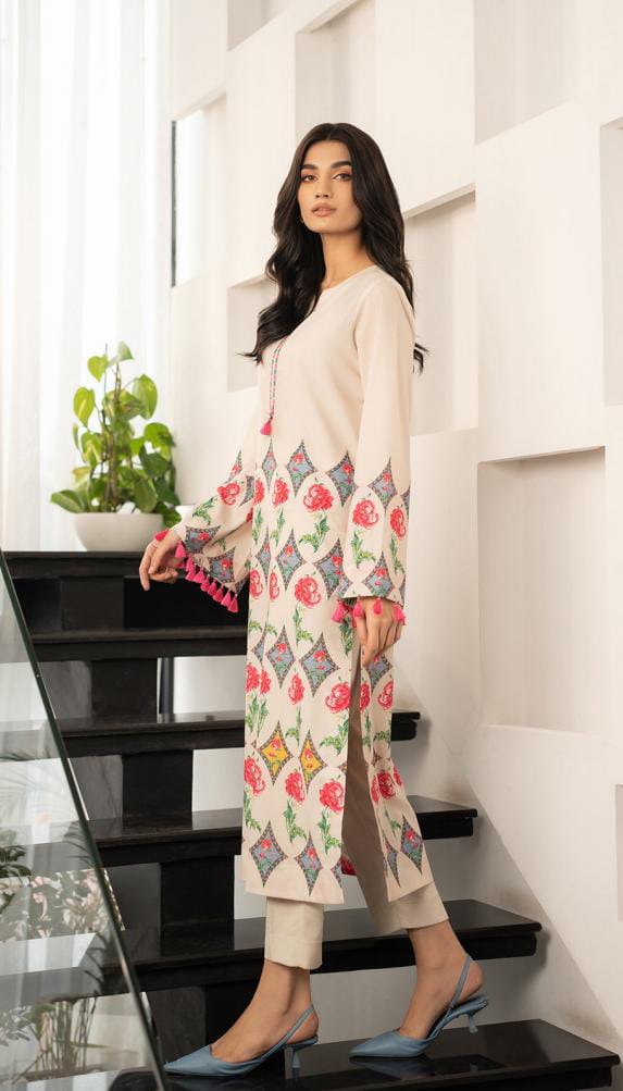 Printed Cream 2-Piece