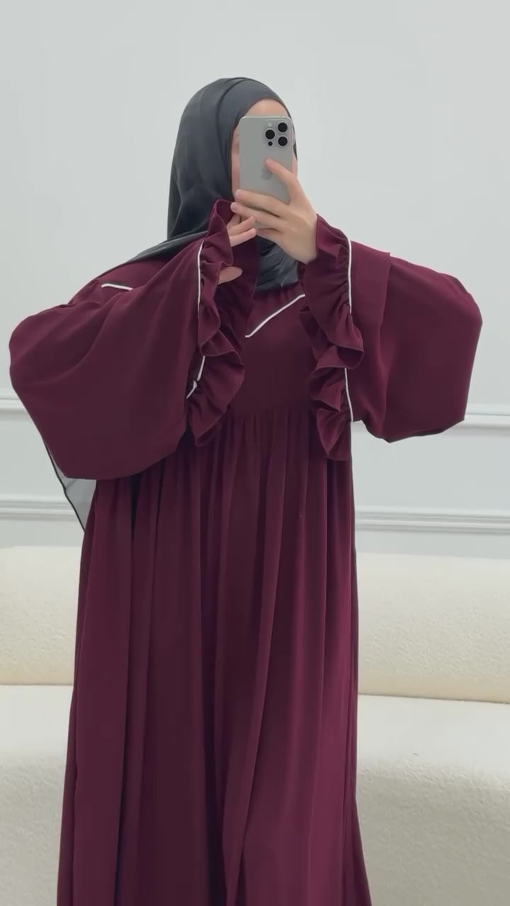 Ayse Flarey Abaya With Premium Stole – Elegant Flared Modest Wear