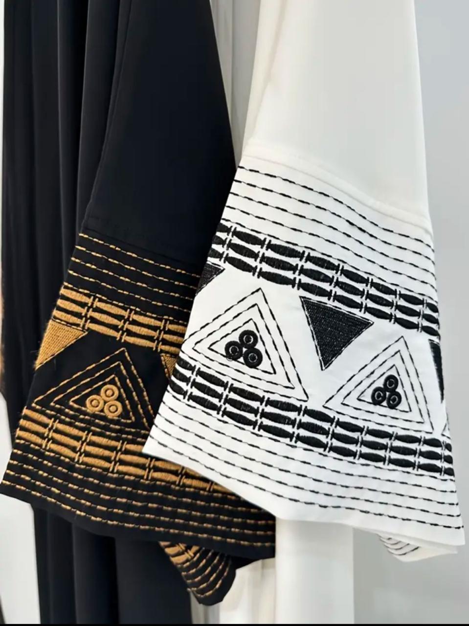 Graceful Embroidered Upper Abaya – Elegant Statement Modest Wear
