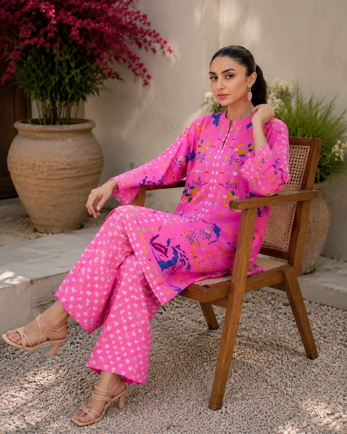 Whimsical Rose Digital Printed Lawn 2-Piece Kurti set