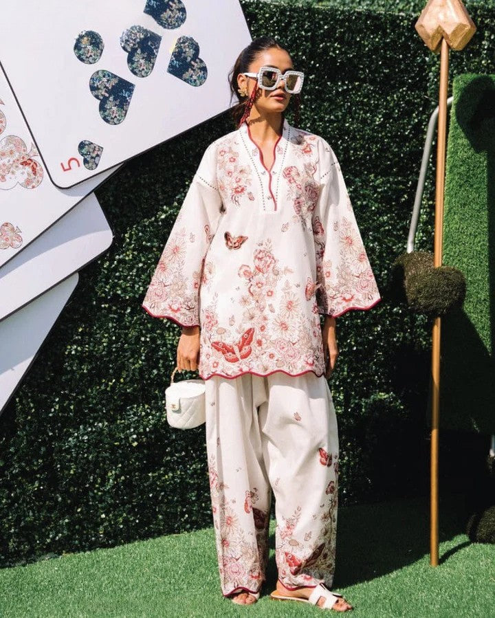 Whimsical Ivory Garden Premium digital printed lawn 2-Piece Set