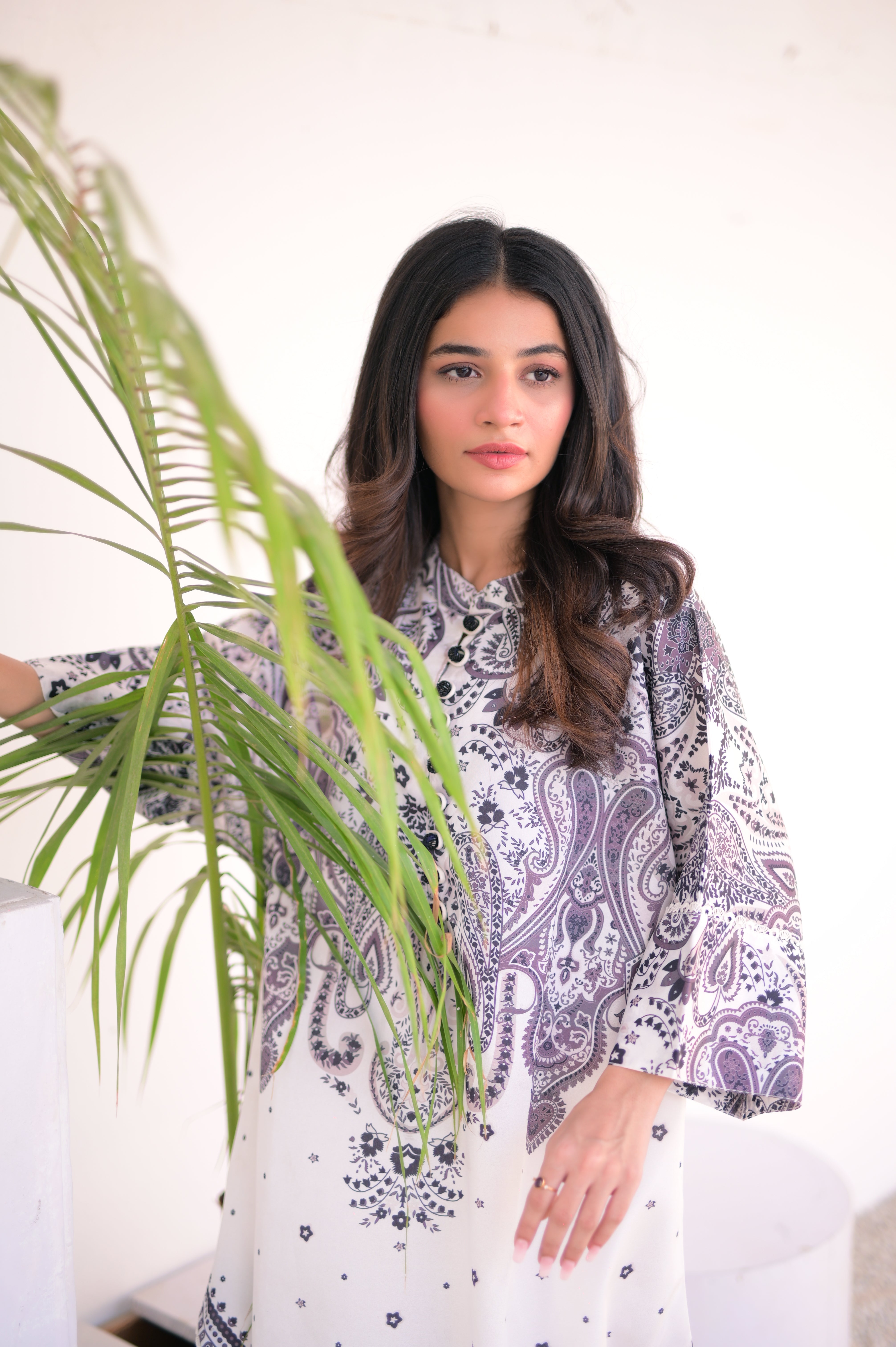 Dilkash White Premium Digital Printed Lawn 2-Piece Kurta Set