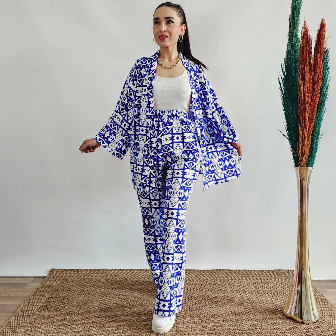 Multi-Color Geometric Print 2-Piece Set – Bold & Modern