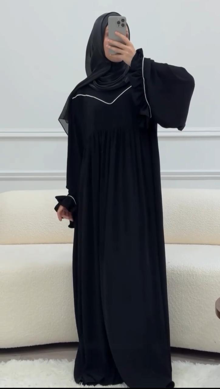 Ayse Flarey Abaya With Premium Stole – Elegant Flared Modest Wear