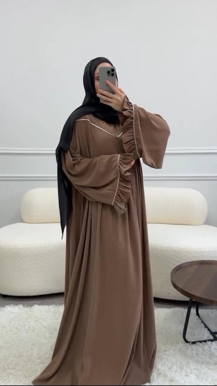 Ayse Flarey Abaya With Premium Stole – Elegant Flared Modest Wear