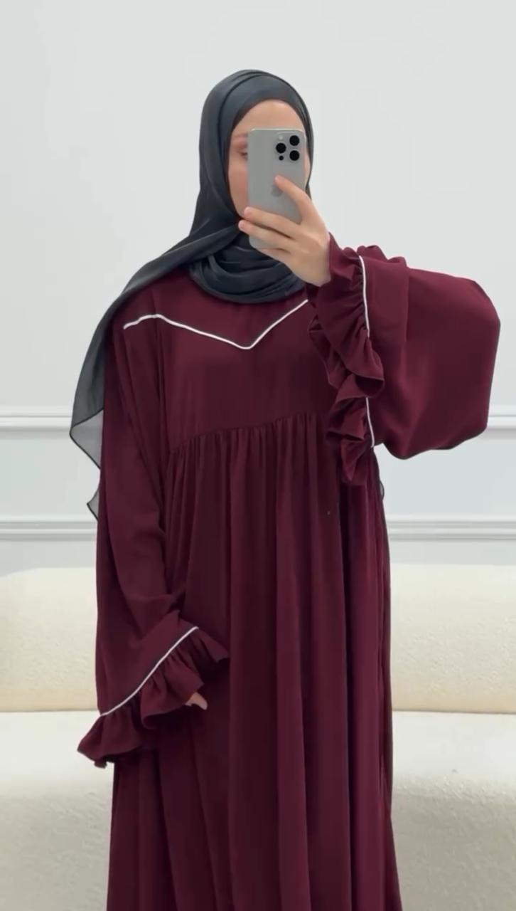 Ayse Flarey Abaya With Premium Stole – Elegant Flared Modest Wear