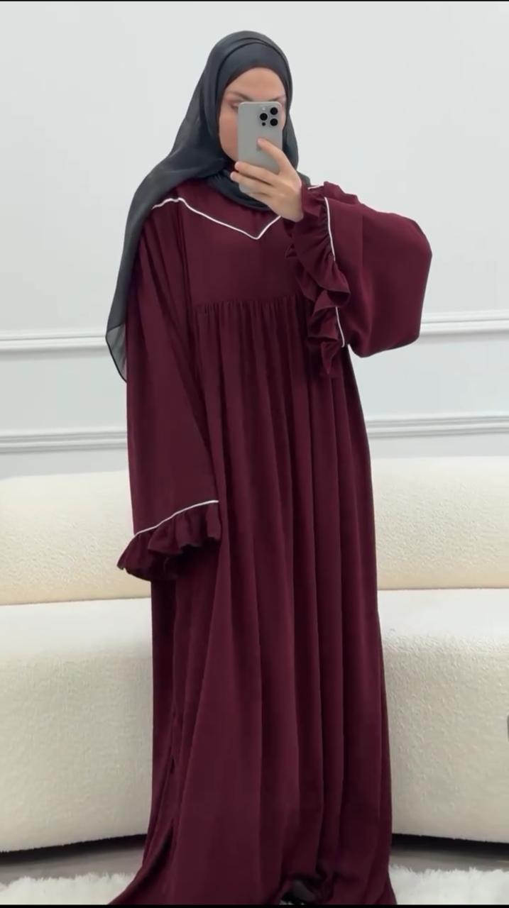 Ayse Flarey Abaya With Premium Stole – Elegant Flared Modest Wear