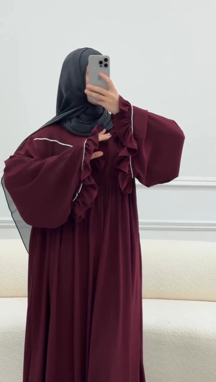 Ayse Flarey Abaya With Premium Stole – Elegant Flared Modest Wear