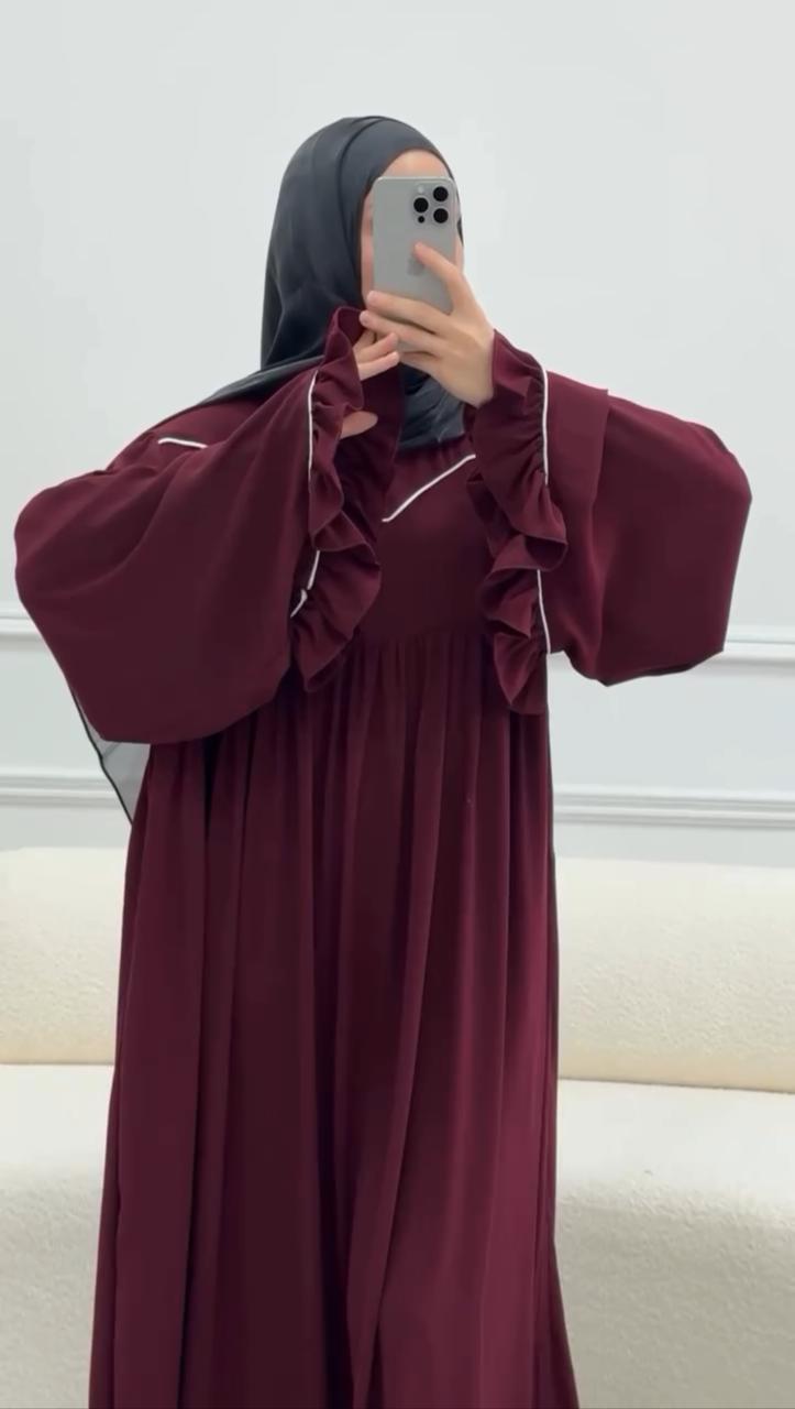 Ayse Flarey Abaya With Premium Stole – Elegant Flared Modest Wear