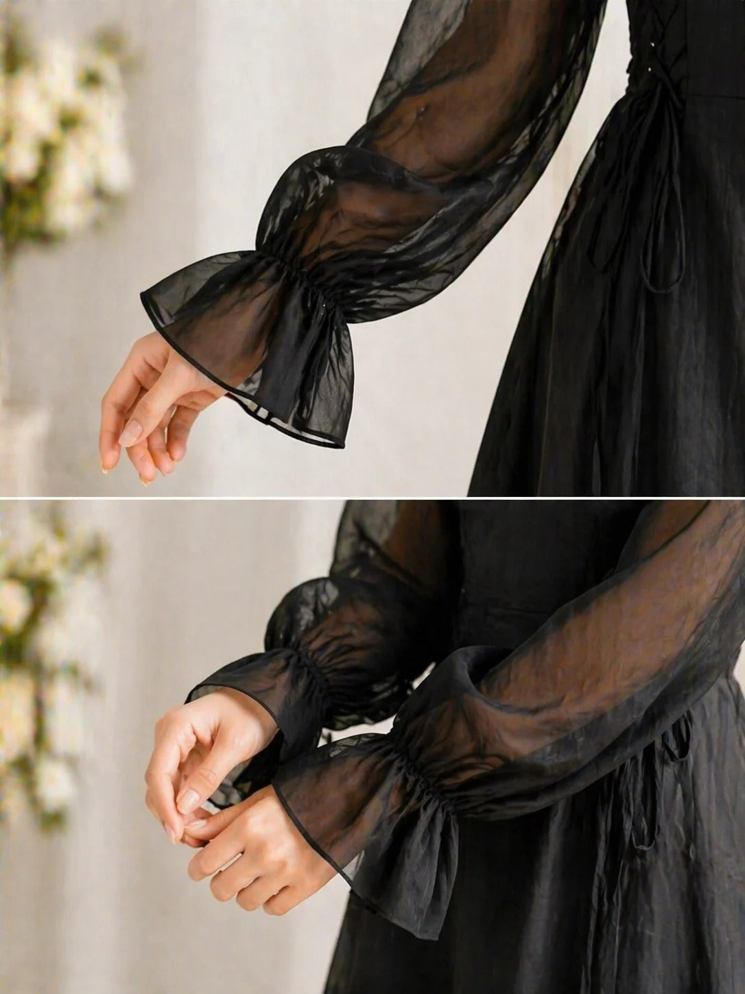 Midnight Aura Maxi Dress – Elegant Black Georgette Maxi