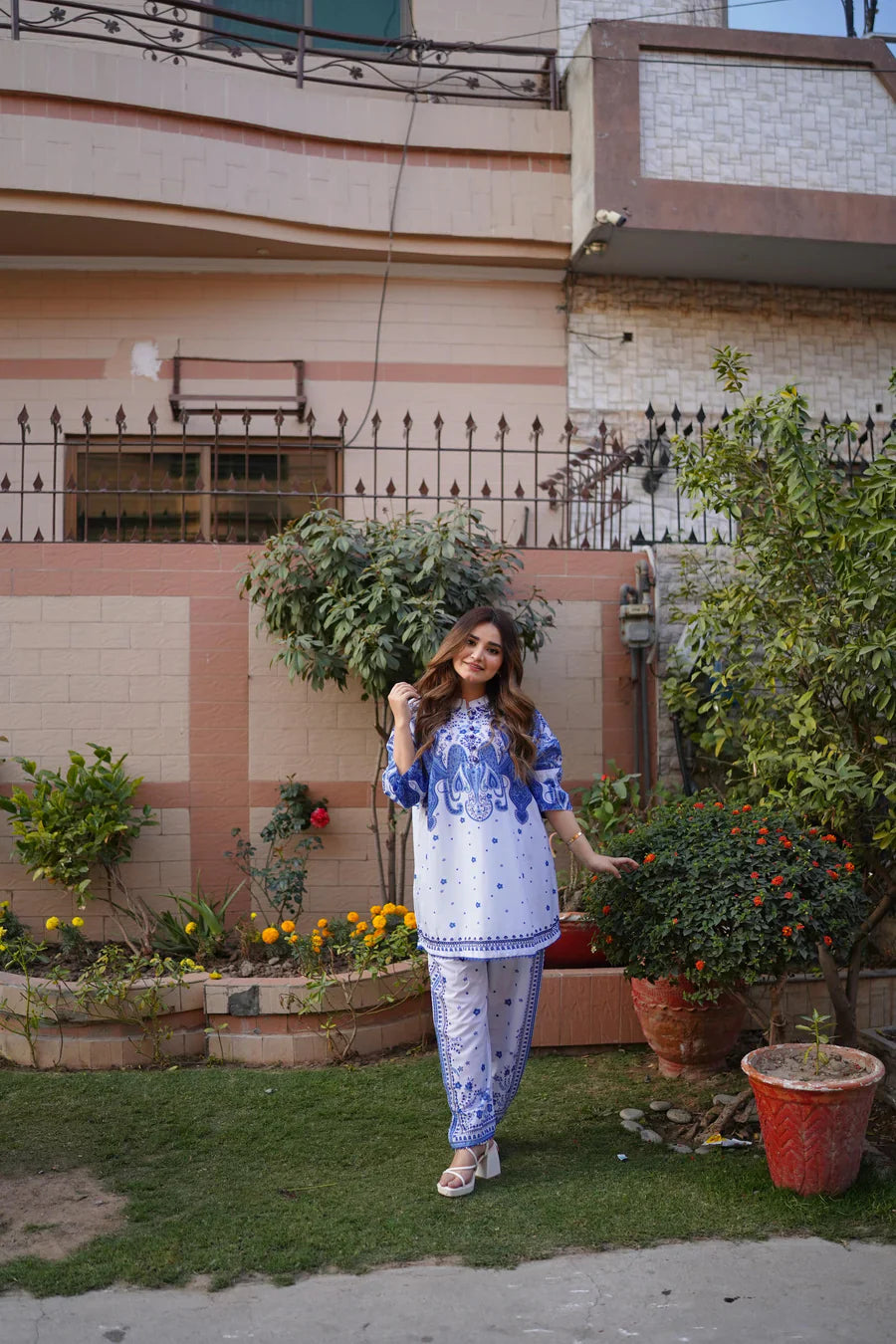 Dilkash Red Premium Digital Printed Lawn 2-Piece Kurta Set