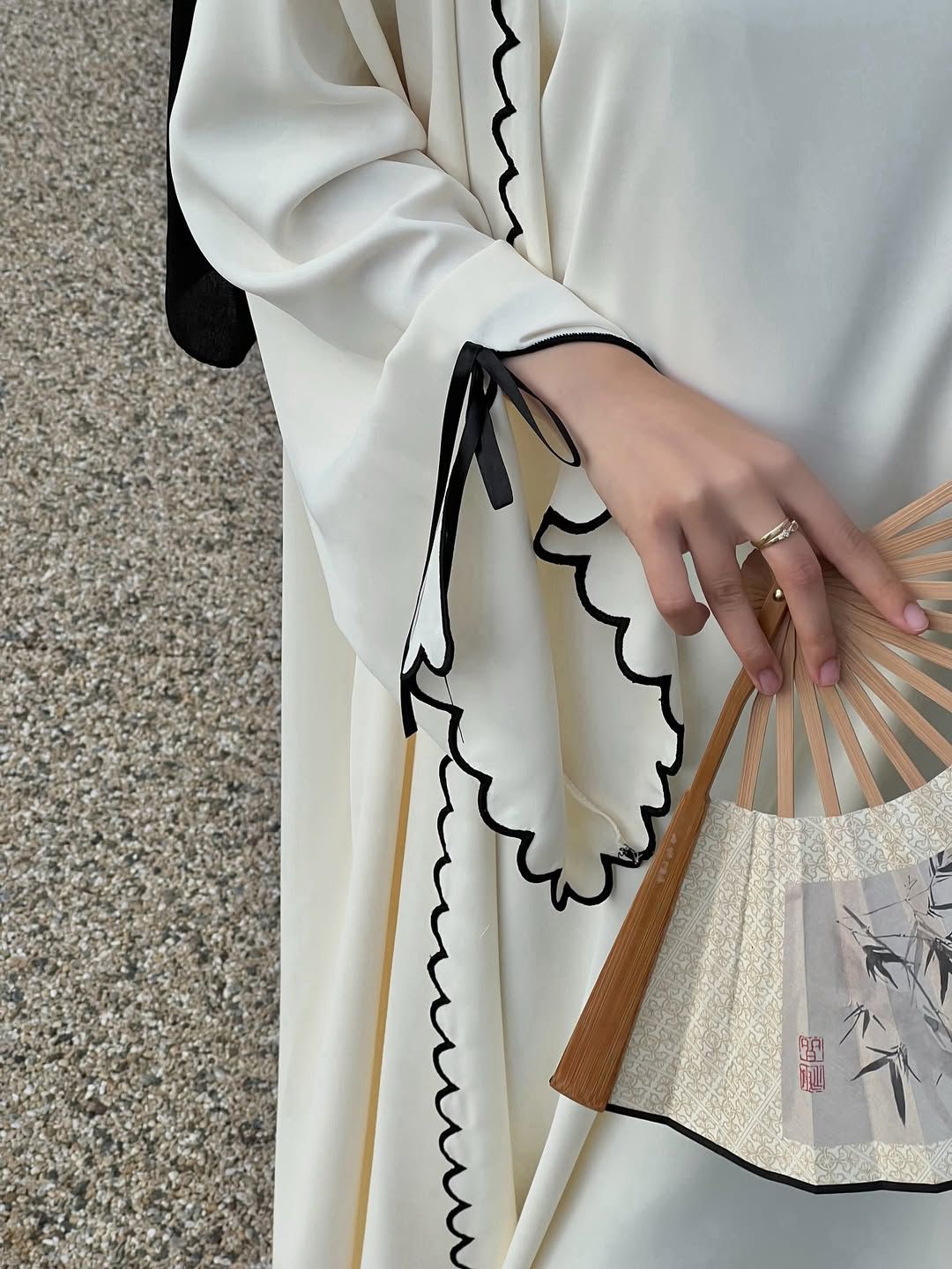The Luna Ribbon Abaya With Premium Stole – Elegant Modest Luxury Wear