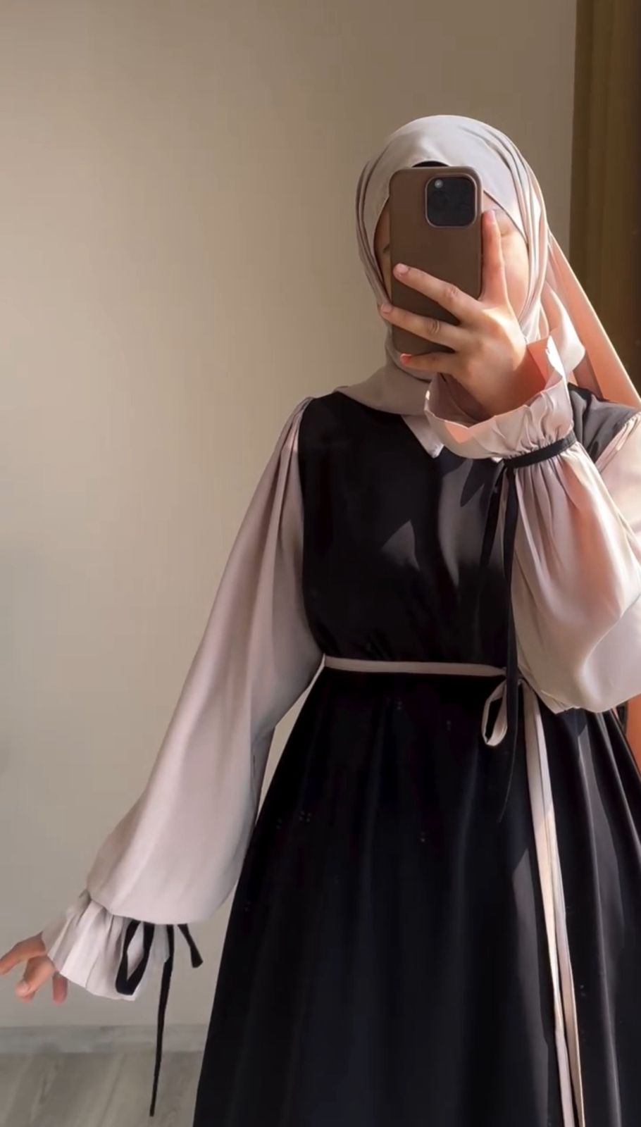 Noir Grace Abaya With Premium Stole – Elegant Luxury Modest Wear