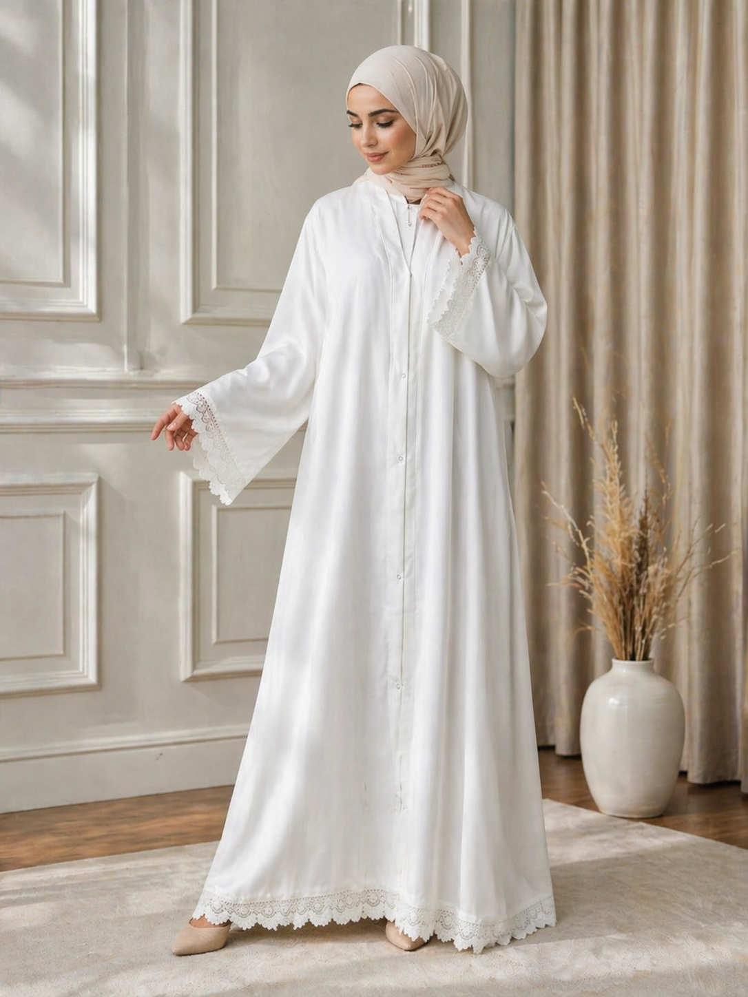 Ayra White Grace Abaya – Elegant Premium Modest Wear