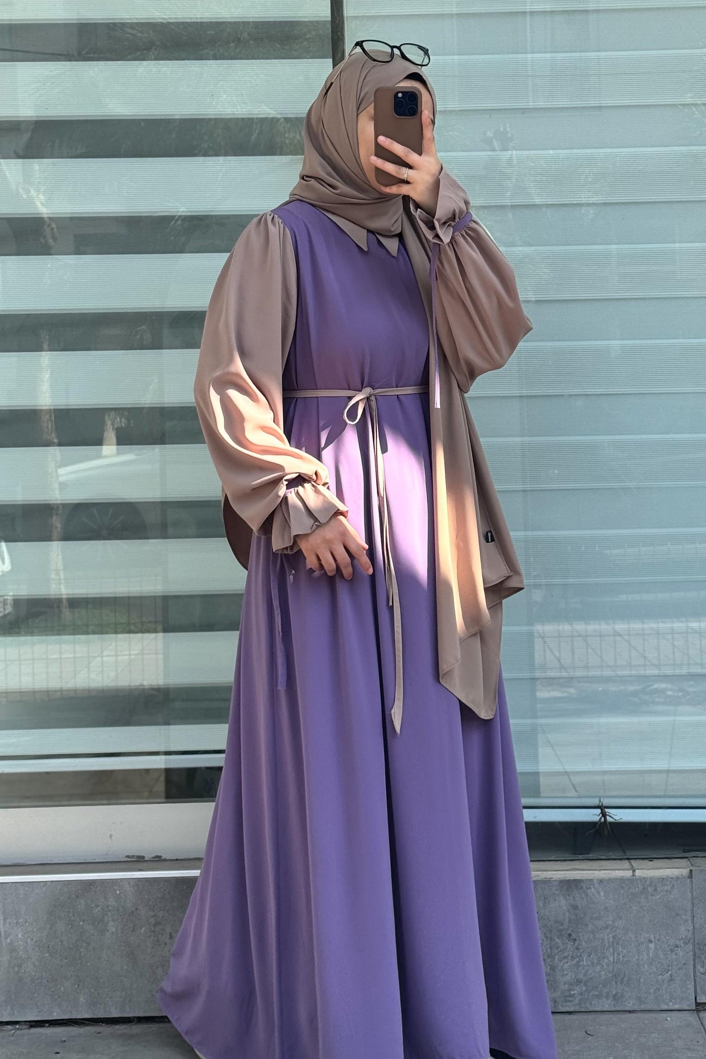 Aurelia Luxe Flow Abaya With Premium Stole – Elegant Modest Wear