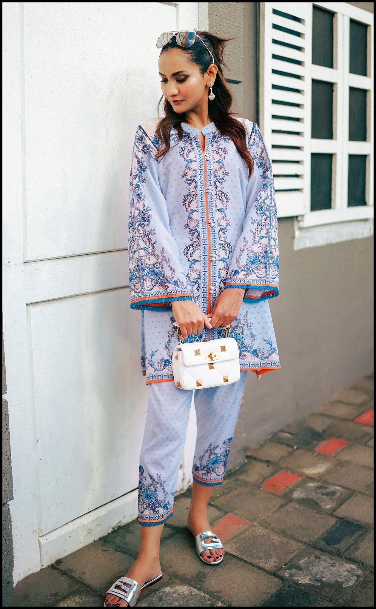 Sky Elegance Replica Lawn Suit – Swiss Lawn 2-Piece