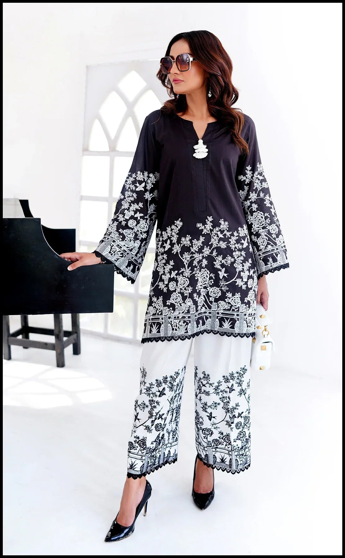 Midnight Allure - 2-Piece Digital Printed Swiss Lawn Set